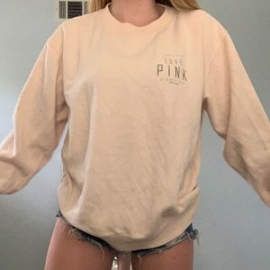 PINK light pink/ cream crew next logo hoodie